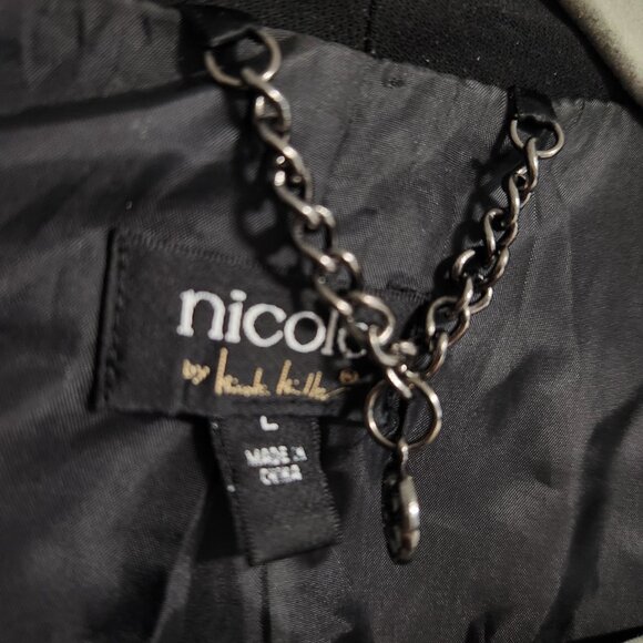 Nicole By Nicole Miller | Black Drape City Black Blazer Jacket Large - Picture 2 of 6